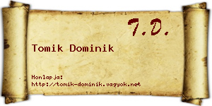 Tomik Dominik névjegykártya